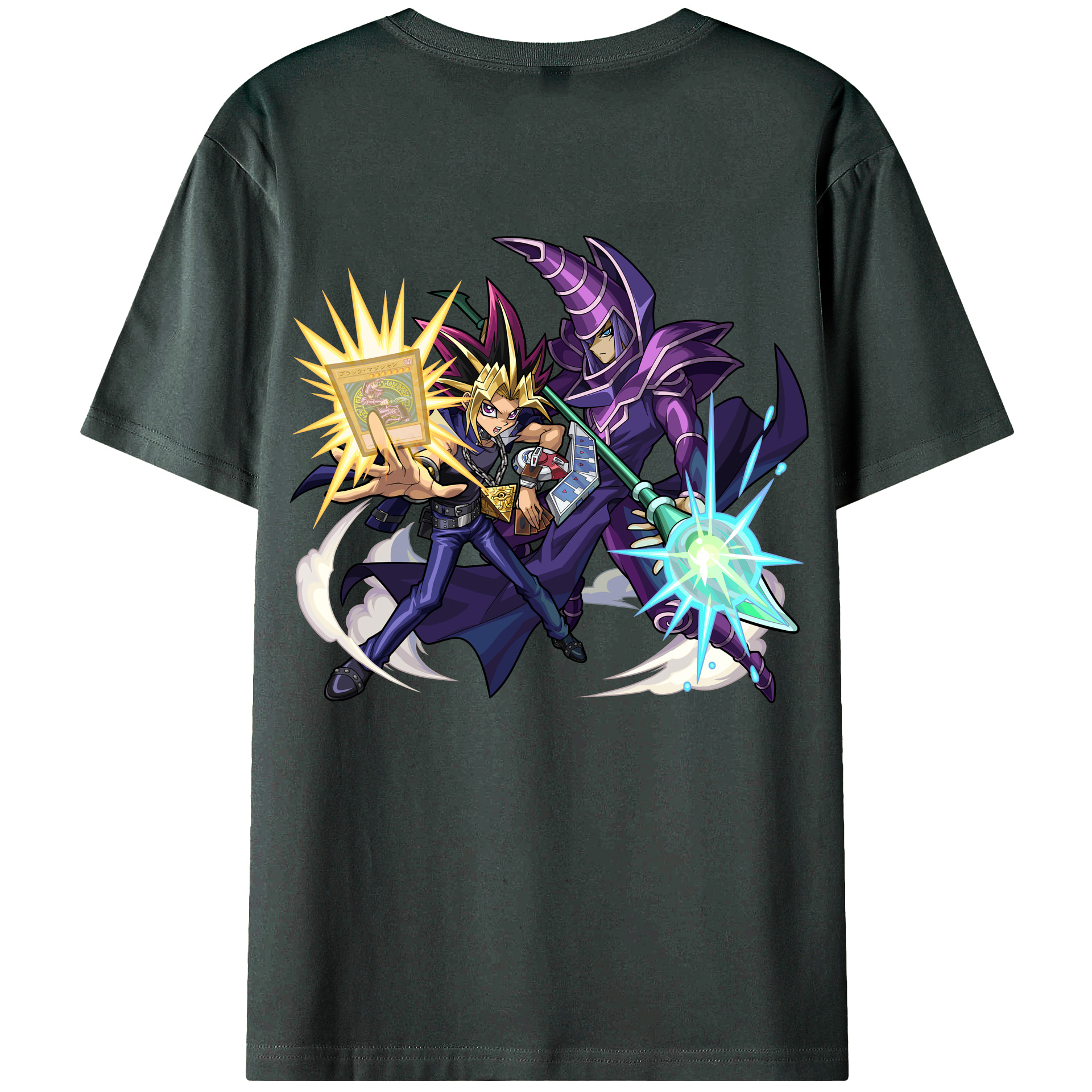 （画像用） 遊☆戯☆王 Yu-Gi-Oh! 綿100％ メンズ半袖Tシャツ（バックプリント） 通気性